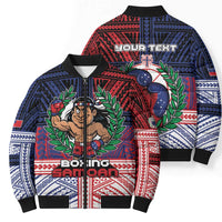 Personalised Samoa Boxing Bomber Puffer Jacket Samoan Boxer Funny Style - Polynesian Pride