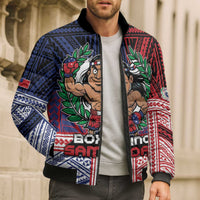 Personalised Samoa Boxing Bomber Puffer Jacket Samoan Boxer Funny Style - Polynesian Pride