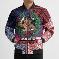 Personalised Samoa Boxing Bomber Puffer Jacket Samoan Boxer Funny Style - Polynesian Pride