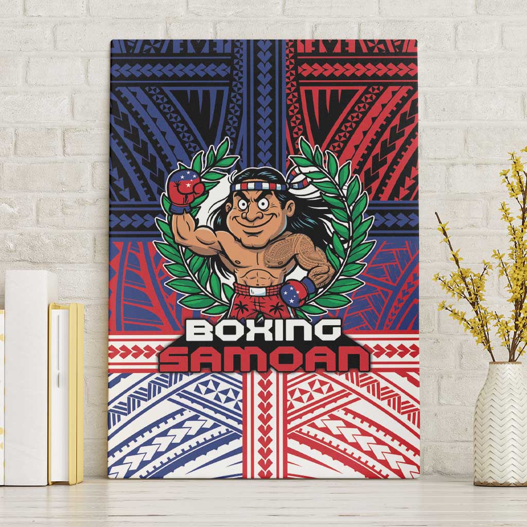 Samoa Boxing Canvas Wall Art Samoan Boxer Funny Style DT05 Without Frame Red - Polynesian Pride