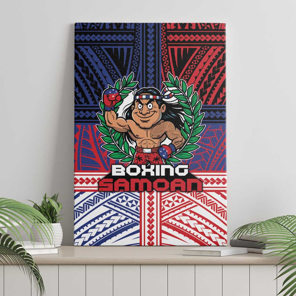 Samoa Boxing Canvas Wall Art Samoan Boxer Funny Style - Polynesian Pride