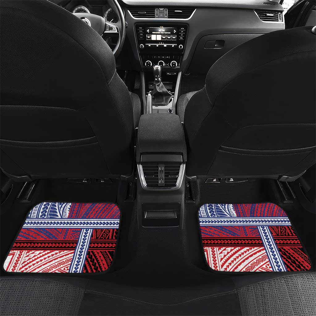 Personalised Samoa Boxing Car Mats Samoan Boxer Funny Style DT05 Set 2pcs - Back Red - Polynesian Pride