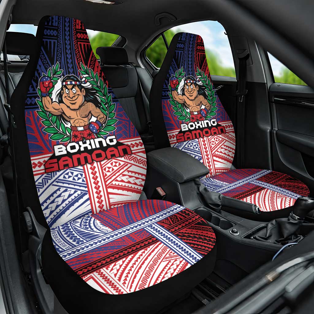 Samoa Boxing Car Seat Cover Samoan Boxer Funny Style DT05 One Size Red - Polynesian Pride