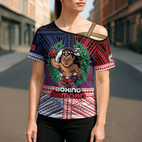 Personalised Samoa Boxing Cross Shoulder Shirt Samoan Boxer Funny Style DT05 - Polynesian Pride