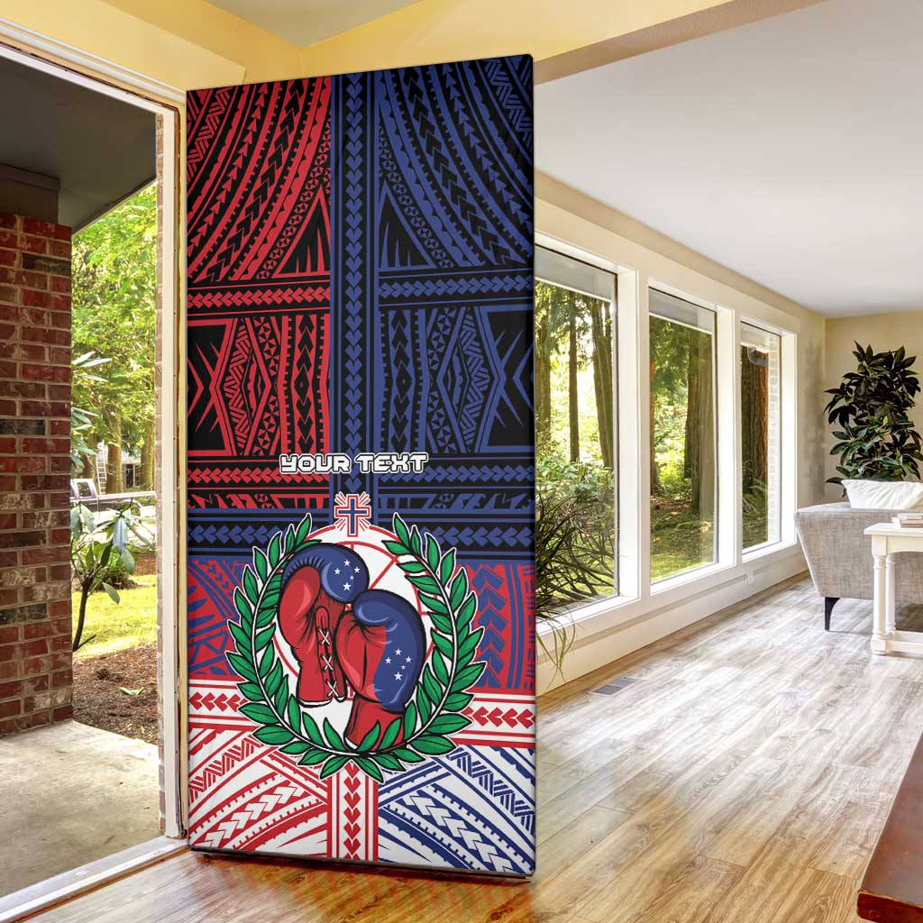 Personalised Samoa Boxing Door Cover Samoan Boxer Funny Style DT05 - Polynesian Pride