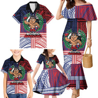Personalised Samoa Boxing Family Matching Mermaid Dress and Hawaiian Shirt Samoan Boxer Funny Style DT05 - Polynesian Pride