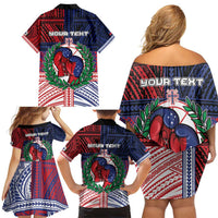 Personalised Samoa Boxing Family Matching Off Shoulder Short Dress and Hawaiian Shirt Samoan Boxer Funny Style DT05 - Polynesian Pride