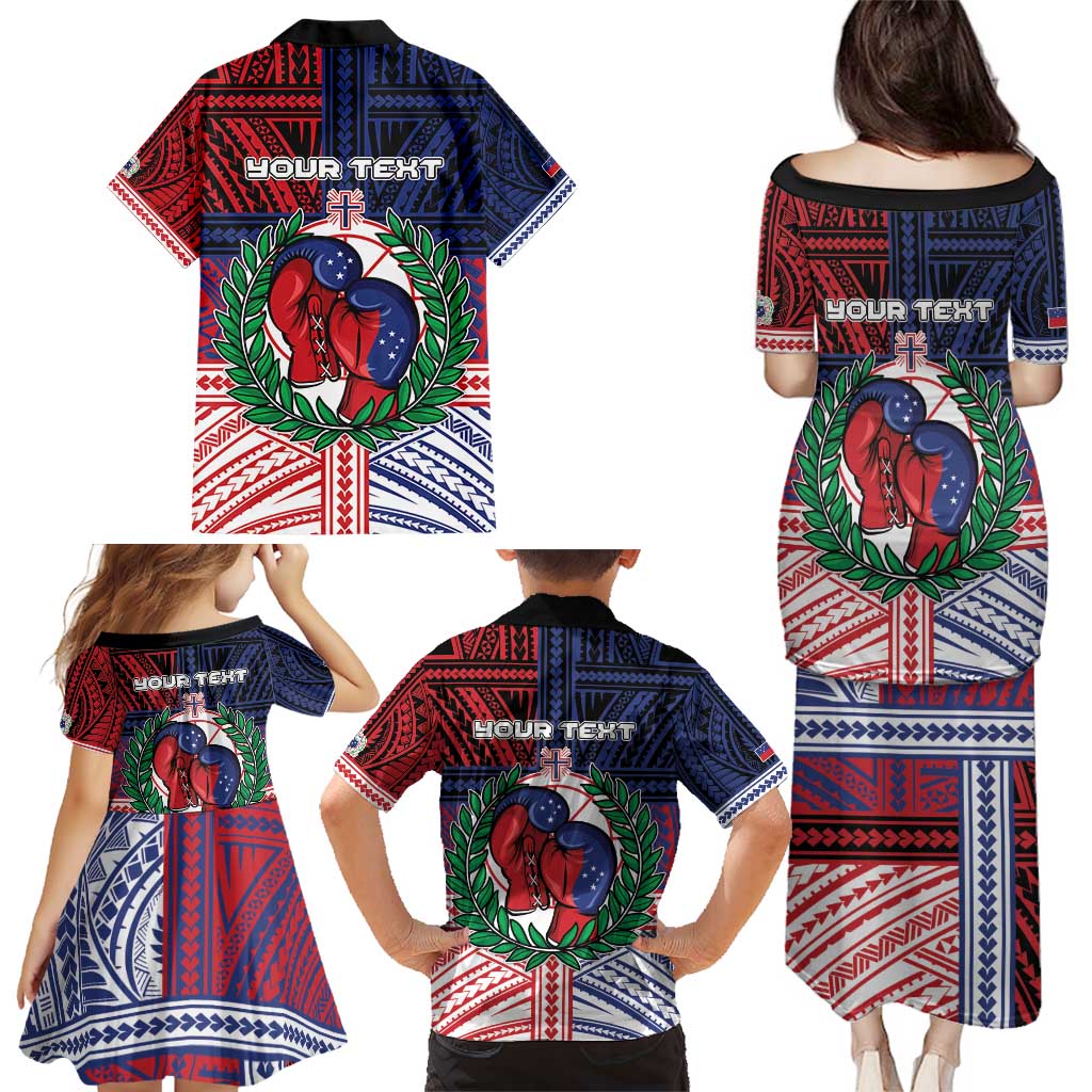 Personalised Samoa Boxing Family Matching Puletasi and Hawaiian Shirt Samoan Boxer Funny Style DT05 - Polynesian Pride