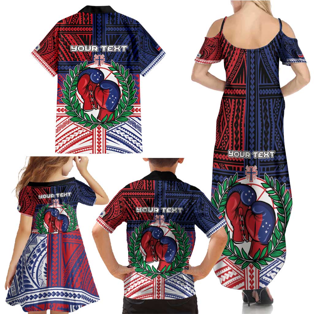 Personalised Samoa Boxing Family Matching Summer Maxi Dress and Hawaiian Shirt Samoan Boxer Funny Style DT05 - Polynesian Pride