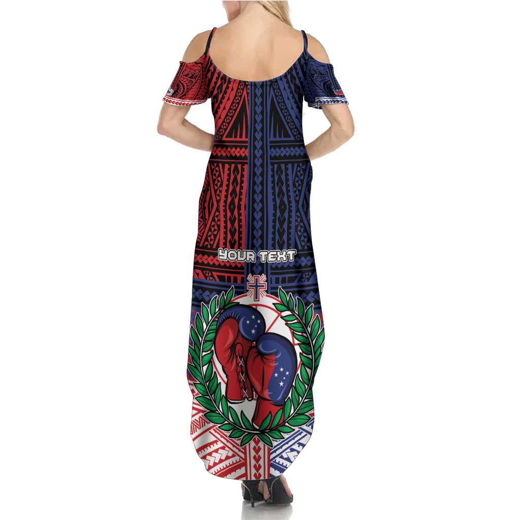 Personalised Samoa Boxing Family Matching Summer Maxi Dress and Hawaiian Shirt Samoan Boxer Funny Style DT05 - Polynesian Pride