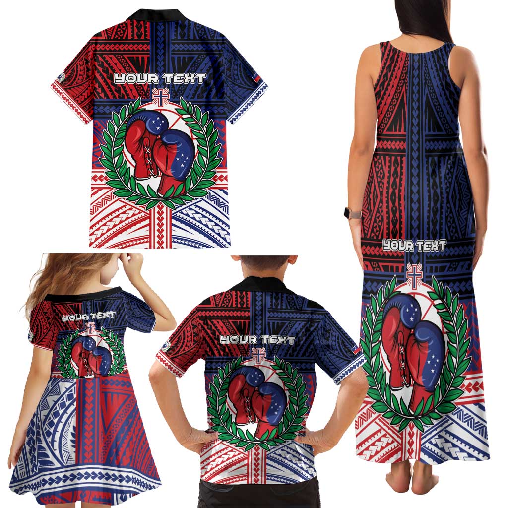 Personalised Samoa Boxing Family Matching Tank Maxi Dress and Hawaiian Shirt Samoan Boxer Funny Style DT05 - Polynesian Pride