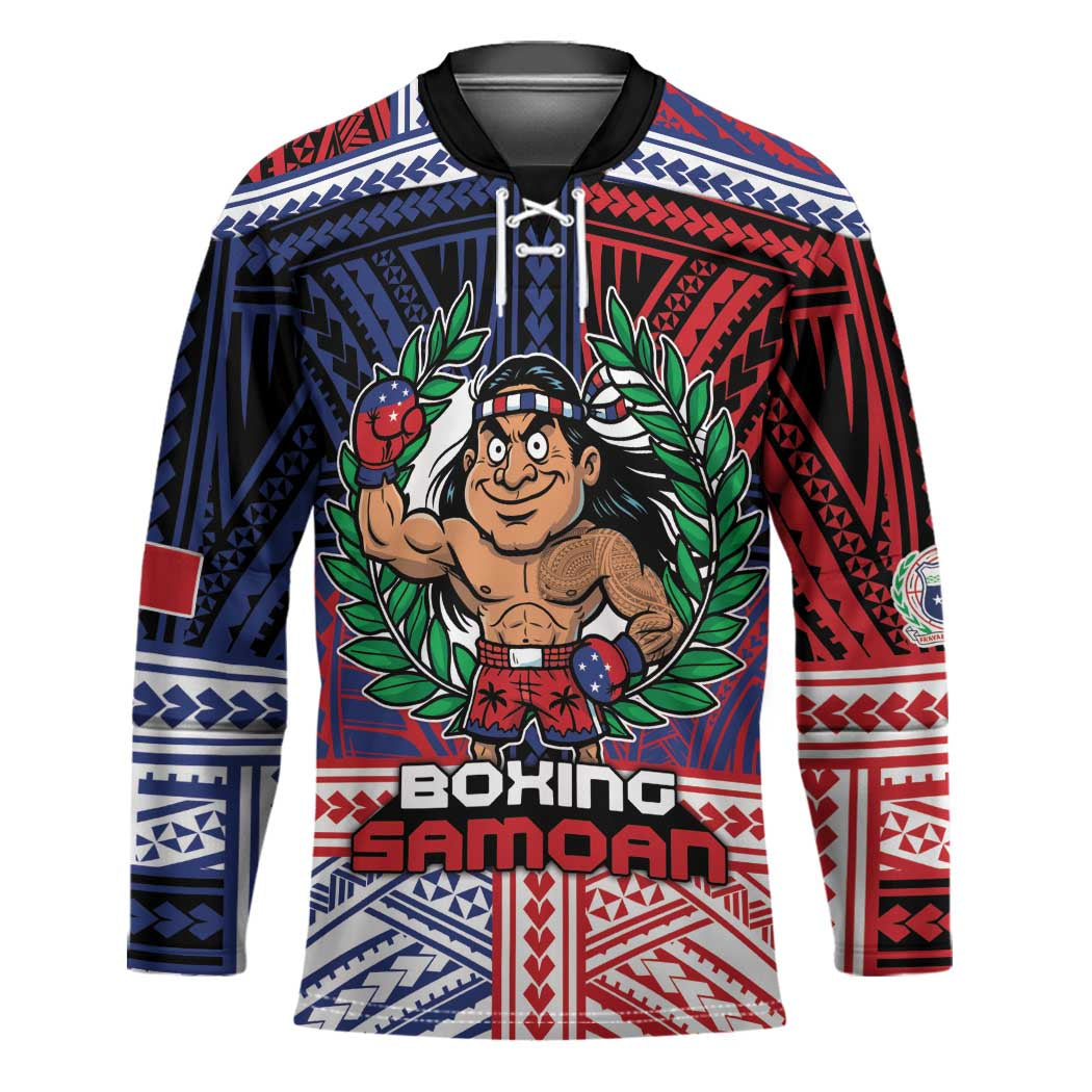Personalised Samoa Boxing Hockey Jersey Samoan Boxer Funny Style - Polynesian Pride
