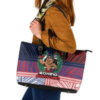 Samoa Boxing Leather Tote Bag Samoan Boxer Funny Style DT05 Red - Polynesian Pride