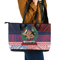 Samoa Boxing Leather Tote Bag Samoan Boxer Funny Style DT05 - Polynesian Pride