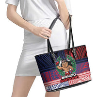 Samoa Boxing Leather Tote Bag Samoan Boxer Funny Style DT05 - Polynesian Pride