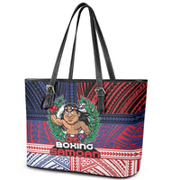 Samoa Boxing Leather Tote Bag Samoan Boxer Funny Style DT05 - Polynesian Pride