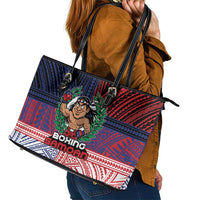 Samoa Boxing Leather Tote Bag Samoan Boxer Funny Style DT05 - Polynesian Pride