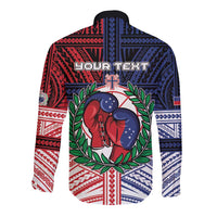 Personalised Samoa Boxing Long Sleeve Button Shirt Samoan Boxer Funny Style - Polynesian Pride