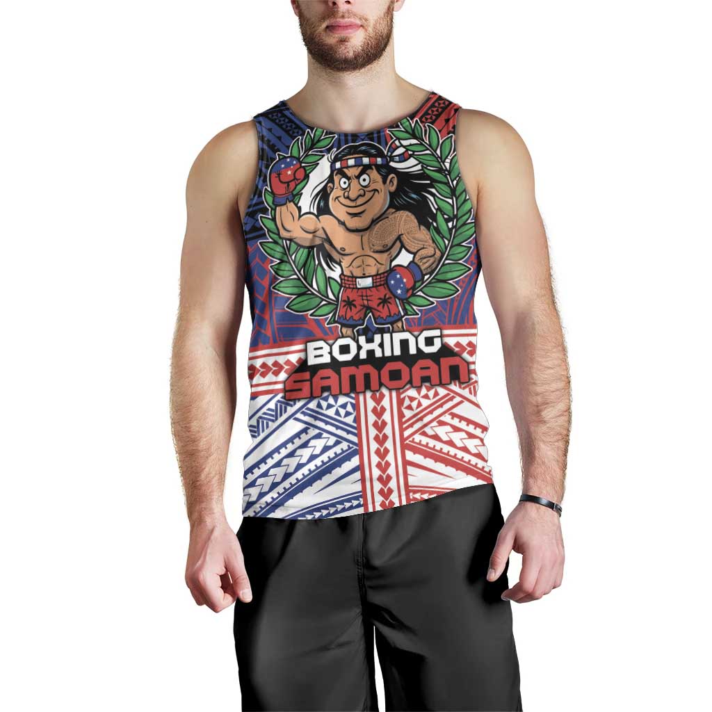 Personalised Samoa Boxing Men Tank Top Samoan Boxer Funny Style DT05 - Polynesian Pride