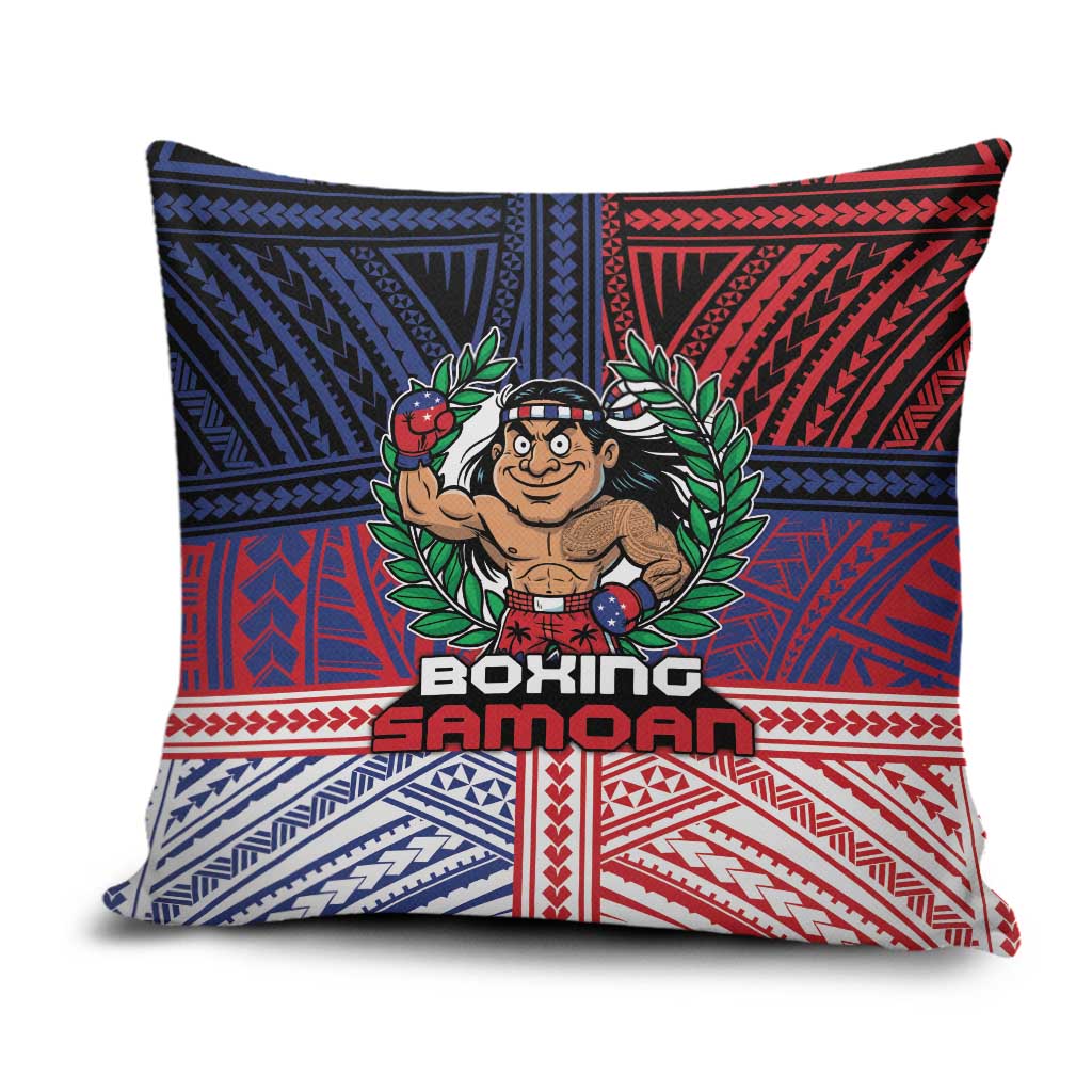 Samoa Boxing Pillow Cover Samoan Boxer Funny Style DT05 Red - Polynesian Pride