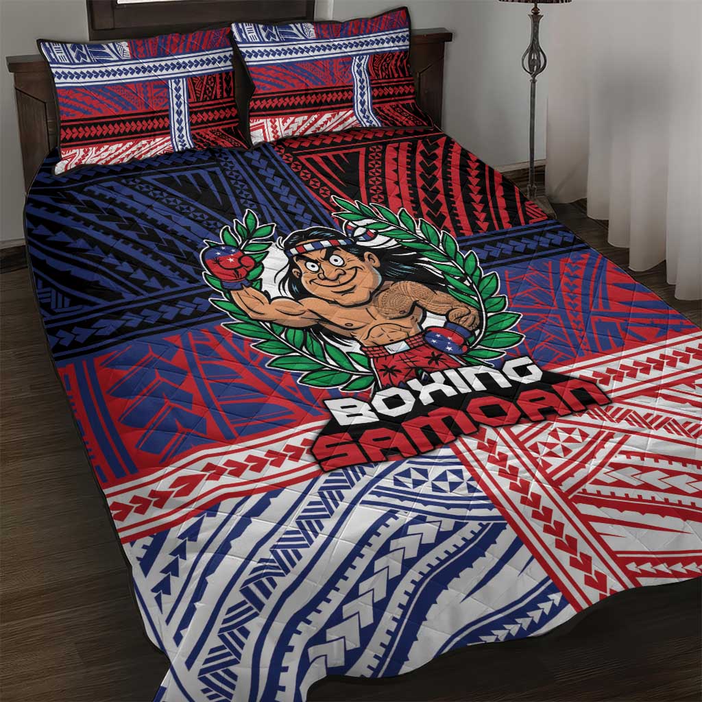 Samoa Boxing Quilt Bed Set Samoan Boxer Funny Style - Polynesian Pride