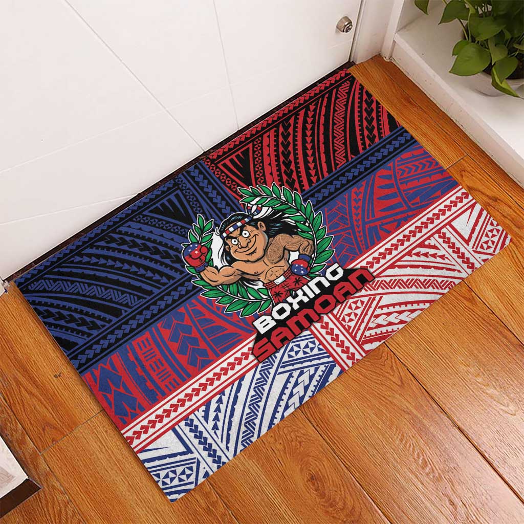 Samoa Boxing Rubber Doormat Samoan Boxer Funny Style - Polynesian Pride