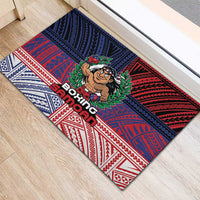 Samoa Boxing Rubber Doormat Samoan Boxer Funny Style - Polynesian Pride