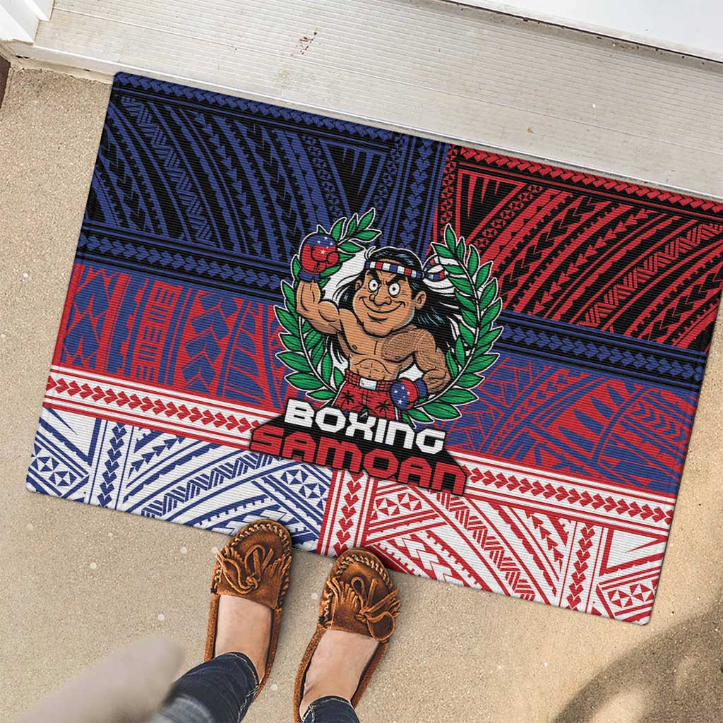 Samoa Boxing Rubber Doormat Samoan Boxer Funny Style - Polynesian Pride