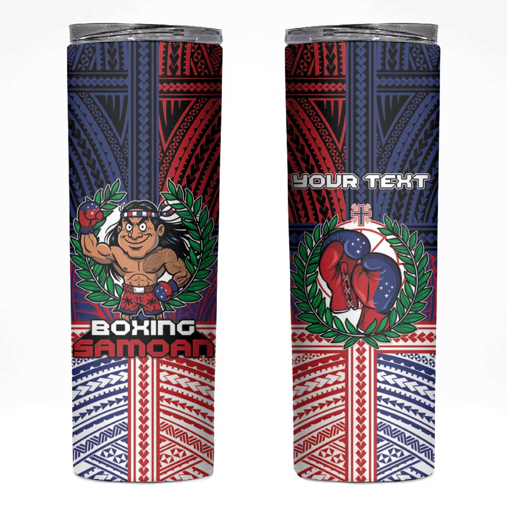 Personalised Samoa Boxing Skinny Tumbler Samoan Boxer Funny Style - Polynesian Pride