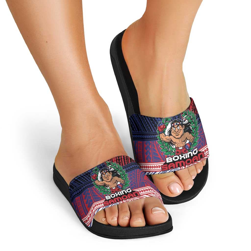 Samoa Boxing Slide Sandals Samoan Boxer Funny Style - Polynesian Pride
