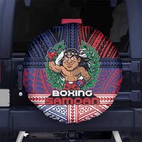 Samoa Boxing Spare Tire Cover Samoan Boxer Funny Style DT05 No hole Red - Polynesian Pride