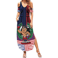 Personalised Samoa Boxing Summer Maxi Dress Samoan Boxer Funny Style DT05 Women Red - Polynesian Pride