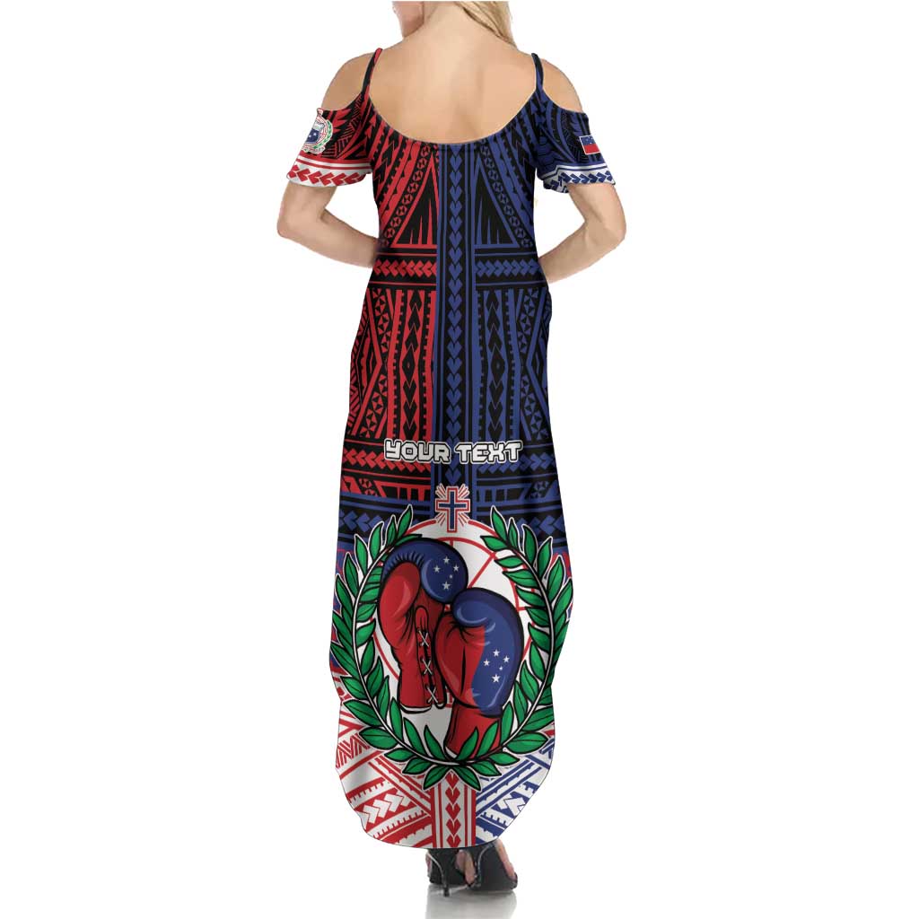Personalised Samoa Boxing Summer Maxi Dress Samoan Boxer Funny Style DT05 - Polynesian Pride