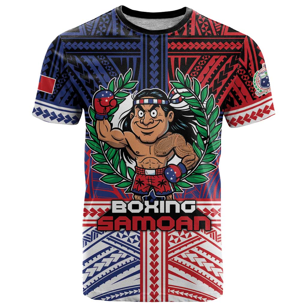Personalised Samoa Boxing T Shirt Samoan Boxer Funny Style DT05 Red - Polynesian Pride