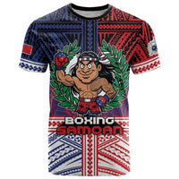 Personalised Samoa Boxing T Shirt Samoan Boxer Funny Style DT05 Red - Polynesian Pride