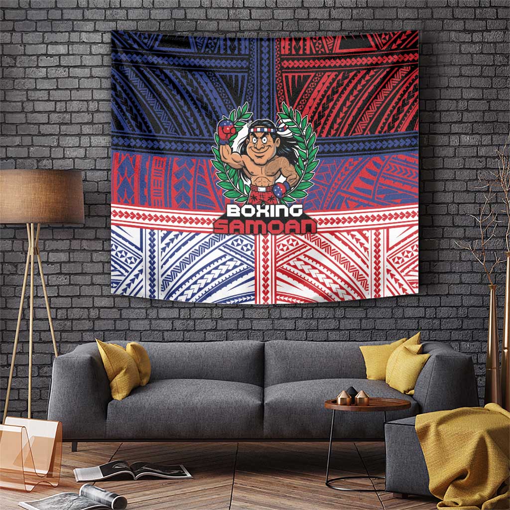 Samoa Boxing Tapestry Samoan Boxer Funny Style DT05 Red - Polynesian Pride