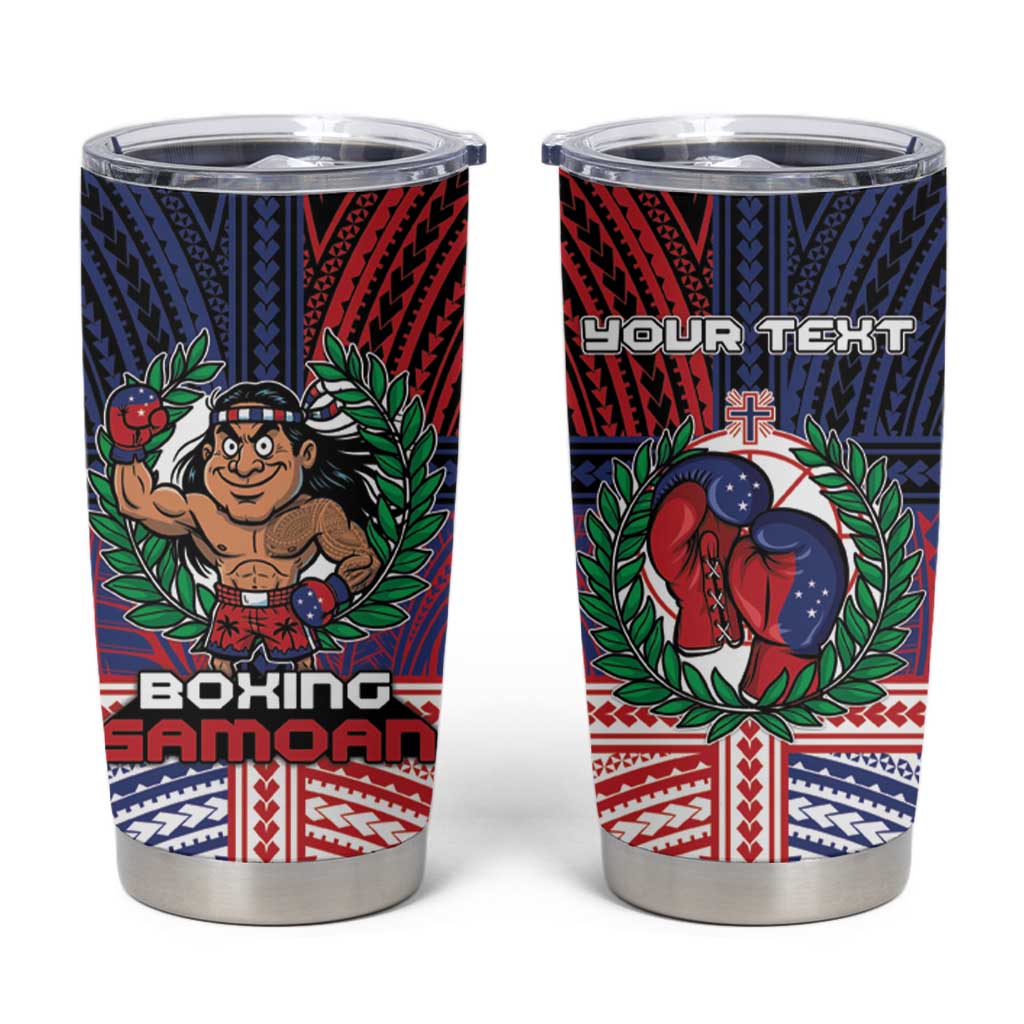 Personalised Samoa Boxing Tumbler Cup Samoan Boxer Funny Style DT05 Red - Polynesian Pride