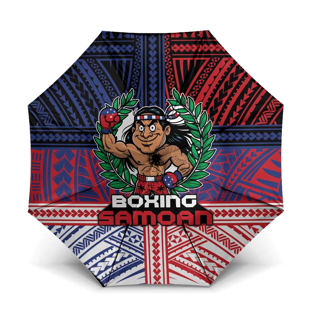 Samoa Boxing Umbrella Samoan Boxer Funny Style DT05 One Size Folded 11.42 inch Opened Diameter 37.4 inch Red - Polynesian Pride