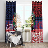 Samoa Boxing Window Curtain Samoan Boxer Funny Style DT05 - Polynesian Pride