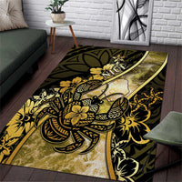Niue Area Rug Niuean Crab Waves Style DT05 Gold - Polynesian Pride