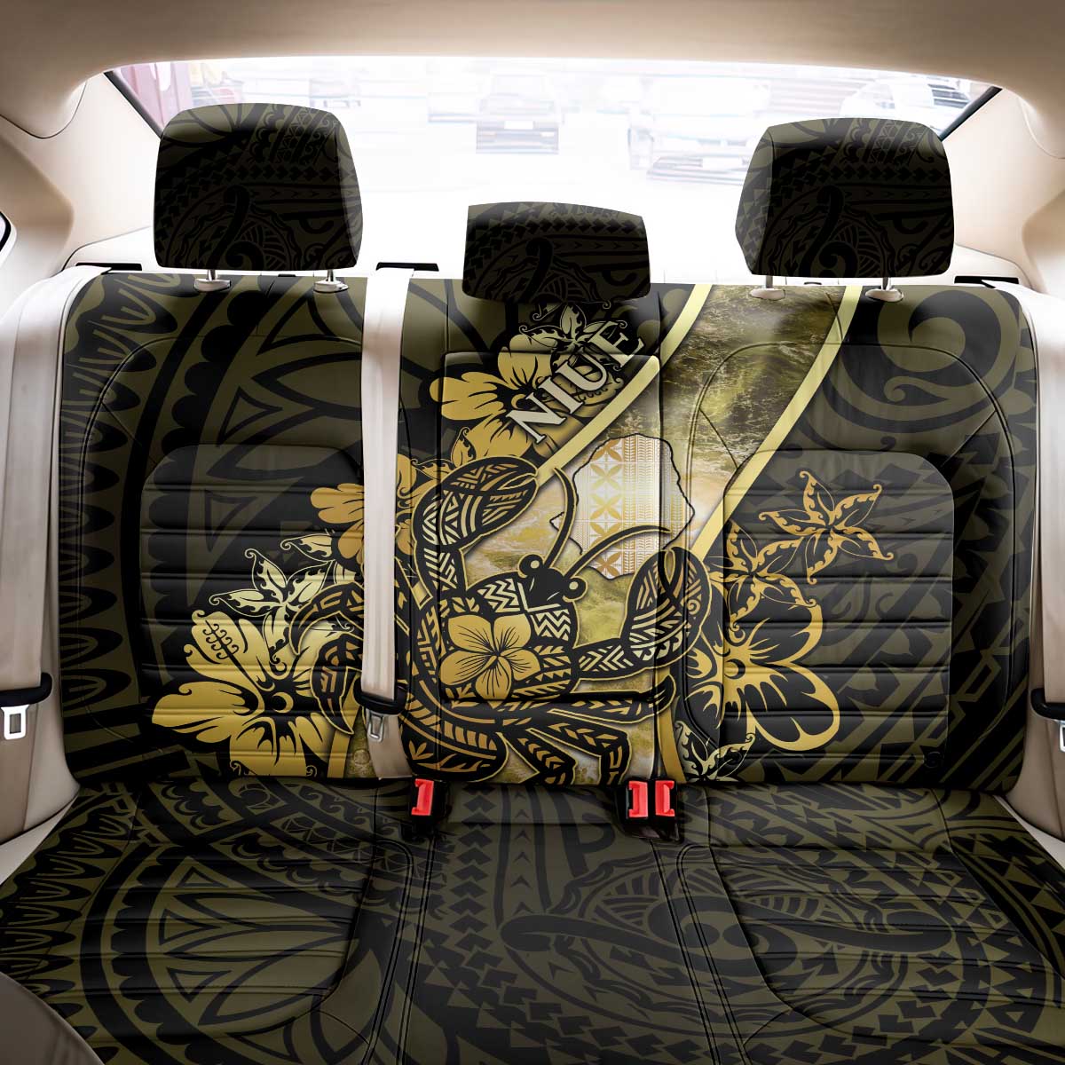 Niue Back Car Seat Cover Niuean Crab Waves Style