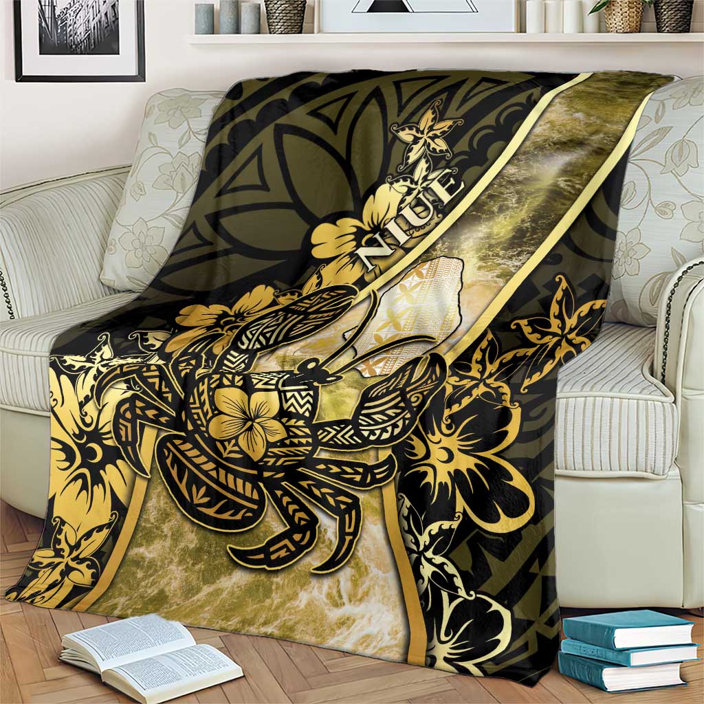 Niue Blanket Niuean Crab Waves Style