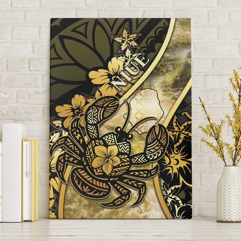 Niue Canvas Wall Art Niuean Crab Waves Style