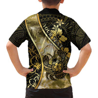 Personalised Niue Family Matching Long Sleeve Bodycon Dress and Hawaiian Shirt Niuean Crab Waves Style