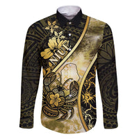 Personalised Niue Family Matching Short Sleeve Bodycon Dress and Hawaiian Shirt Niuean Crab Waves Style