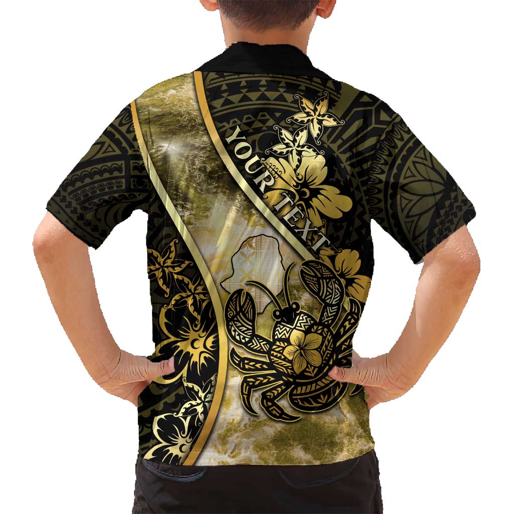 Personalised Niue Family Matching Tank Maxi Dress and Hawaiian Shirt Niuean Crab Waves Style
