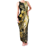 Personalised Niue Family Matching Tank Maxi Dress and Hawaiian Shirt Niuean Crab Waves Style