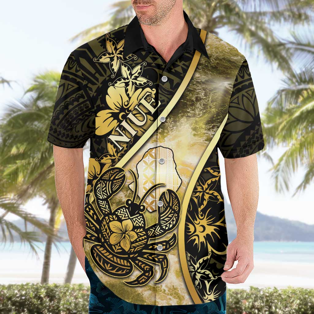 Personalised Niue Hawaiian Shirt Niuean Crab Waves Style