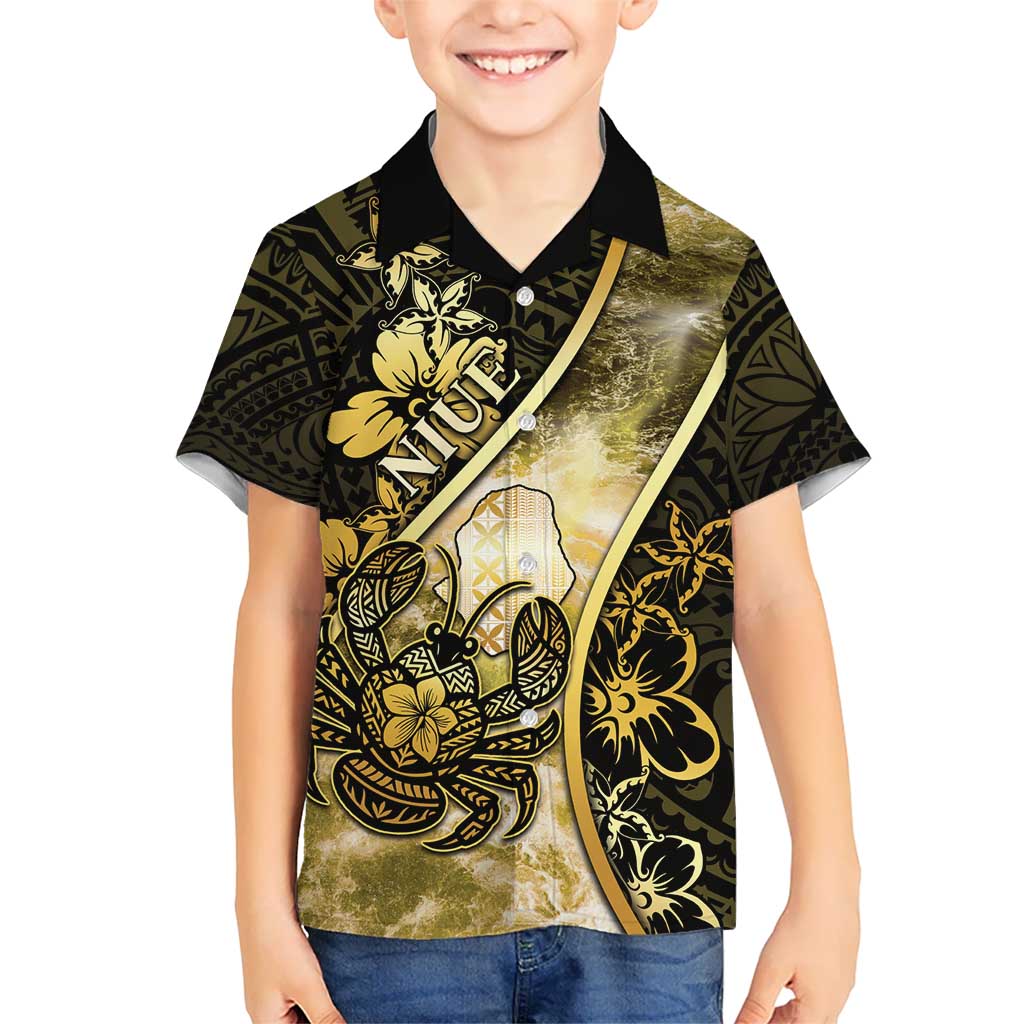 Personalised Niue Hawaiian Shirt Niuean Crab Waves Style