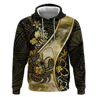 Personalised Niue Hoodie Niuean Crab Waves Style DT05 Pullover Hoodie Gold - Polynesian Pride
